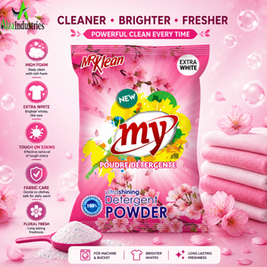 Lessive en poudre parfumée florale OEM |   Nettoyant pour vêtements ultra-blanc à forte mousse, détachant puissant, qualité export en vrac - Product Image 6