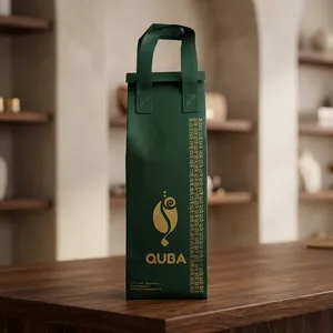 Bolsa Ecológica Althea Personalizada con Serigrafía, Bolsa Reutilizable de Tela No Tejida con Aislamiento Térmico y Cordón para Entrega de Café, Color Esmeralda - Product Image 1