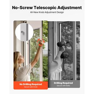 Porta per Cani Regolabile in Altezza (91-96 cm) con Telaio in Lega di Alluminio e Cerniere Rotanti in Metallo con Blocco di Sicurezza per Porte Scorrevoli in Vetro - 8+ Caratteristiche - Product Image 4