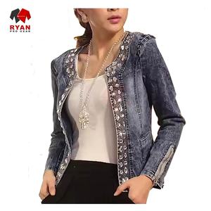 Ryan Pro Gear <b>Customized</b> <b>Denim</b> <b>Jacket</b> For Women Breathable and Comfortable Fabric with <b>Customized</b> Logo OEM Design - Product Image 2