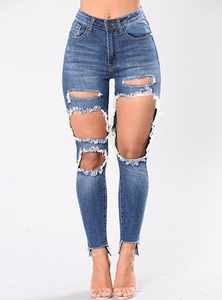 Jean en denim bleu délavé coupe droite pour homme, séchage rapide, respirant, décontracté d'été avec braguette zippée pour grands et corpulents - Product Image 3