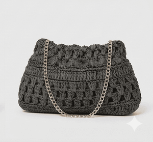 Sac seau en raphia au crochet pour femme, bandoulière, fermeture éclair, écologique, mini sac à main décontracté, motif bonbon, léger - Product Image 5