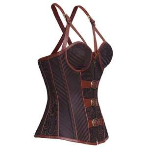 Corsets pour femmes, sexy, gainants, modernes, en cuir et brocart, pour grandes tailles, respirants - Product Image 3