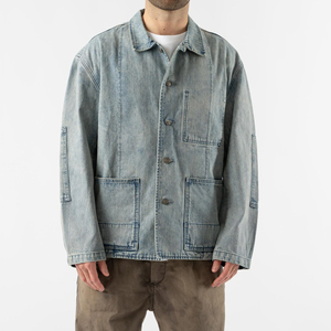 2026 Denim Jean <b>Jacket</b> High Quality Blue Oversized <b>Long</b> Denim <b>Jackets</b> Denim <b>Jacket</b> for <b>Man</b> Plus Size - Product Image 1