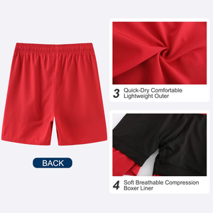 Short de bain tricoté taille haute pour homme, respirant, élastique, personnalisable avec logo client, idéal pour l'été - Product Image 3