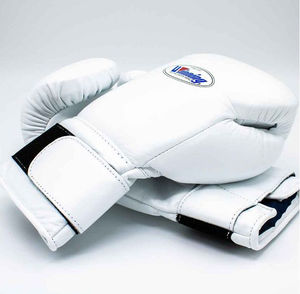 Gants de boxe en cuir blancs à fermeture Velcro, vente en gros, best-seller, haute qualité, logo personnalisé, pour le sparring - Product Image 3