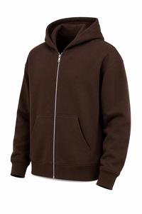 Sweat-shirt à capuche zippé pour homme en molleton 100% coton, couleur unie, coupe classique, respirant, écologique, streetwear, décontracté, manches longues - Product Image 4