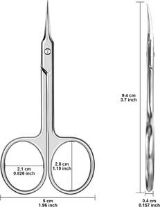 Tijeras de Manicura de Acero Inoxidable de Precisión con Hoja Curva para Diestros, Punta Afilada para Recortar Cutículas, Cuidado de Uñas, Duraderas, para Cejas - Product Image 4