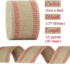 Jute 3.5 Inch Webbing Burlap Eco-Friendly Moisture-Absorbent Abrasion-Resistant Upholstery <b>Ribbon</b> Heavy Duty Furniture <b>Christmas</b> - Product Image 2