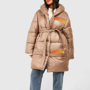 Chaquetas largas para mujer, ultra cálidas e impermeables, chaqueta acolchada extralarga de invierno para mujer con capucha y relleno de poliéster - Product Image 3