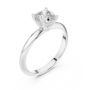 แหวนหมั้นเพชรทรงคุชชั่น 1 กะรัต ทองคำขาว 14K คลาสสิก ได้รับการรับรองจาก IGI เพชรเพาะเลี้ยงในห้องปฏิบัติการ ของขวัญวันครบรอบแต่งงาน - Product Image 6