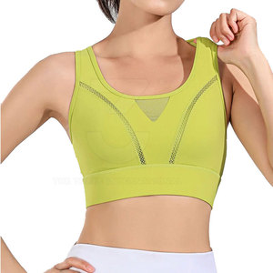 Soutien-gorge de sport moderne et simple à maintien ferme et soutien élevé avec panneau en maille respirante et logo frontal pour la gym et l'usage quotidien - Product Image 3