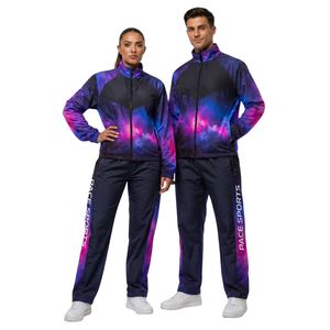 Ensemble de survêtement Windcheater rouge à motifs géométriques, polyester respirant et léger, ensemble 2 pièces, vêtements de sport pour hommes, jogging - Product Image 4