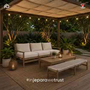 Sofá de Exterior de 3 Plazas de Madera de Teca Sólida Contemporáneo Kalingga Premium, Muebles de Jardín para Patio de Villa de Lujo, Indonesia Jepara - Product Image 5