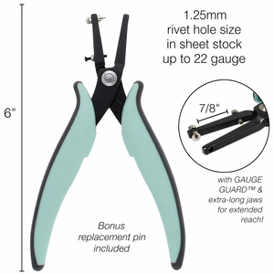 Alicates Perforadores de Acero Inoxidable de Precisión de 1.25 mm con Pin Adicional para Láminas de Metal Blando, Manualidades, Joyería, Herramienta de Bricolaje - Product Image 6