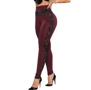 Leggings tricotés unis taille haute longueur intégrale pour femme, en Spandex extensible, effet ventre plat, style sportif sans couture, toutes saisons - Product Image 4