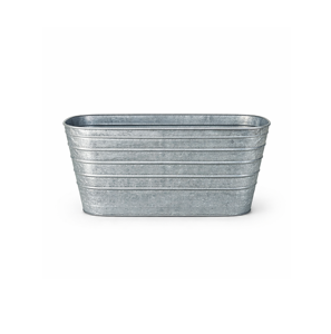 Pot de Jardin Galvanisé Style Ferme Moderne pour Décoration Intérieure et Extérieure - Seau Rectangulaire en Métal Gris de 16 Pouces - Product Image 2