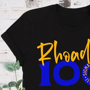 เสื้อยืด Rhoad to 100 สีขาว พิมพ์ลายกรีกแบบกำหนดเอง เสื้อยืดแขนสั้น คอกลม ลำลอง แฟชั่นฤดูร้อนสำหรับชมรมนักศึกษา - Product Image 4