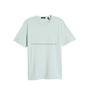 Camiseta de Cuello Redondo Azul Claro, la Mejor Camiseta Estampada de Fibra de Bambú y Algodón - Product Image 2