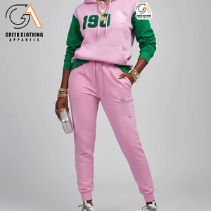 Conjunto Deportivo Masculino de Alta Calidad al por Mayor, Alpha Kapa Soror, Logotipo Personalizado, Sudadera con Capucha y Pantalones Deportivos Unisex con Estampado en Relieve - Product Image 1