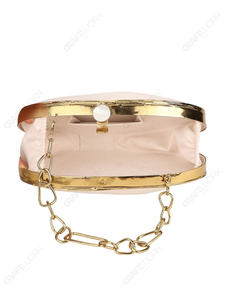 Pochette ovale en coquille de palourde naturelle avec cadre doré, sac de soirée minimaliste marin, sac à main de luxe pour mariée, export OEM - Product Image 6