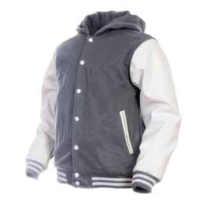 Sweat à capuche unisexe en laine et cuir pour hommes, femmes et garçons, veste de baseball de style universitaire, vestes de collège - Product Image 5