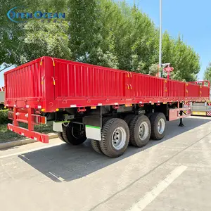 40 Fuß 4 Achsen Flachbett/Seitenwand/Zaun/Lkw-Semi-Anhänger für Containertransport
