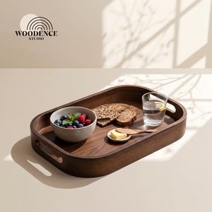 ถาดเสิร์ฟไม้หรูหราจาก Woodence Studio ดีไซน์รูปวงรีแบบมินิมอล ผลิตด้วยมือ ขัดเงาอย่างดี ทำจากไม้เนื้อแข็ง เหมาะสำหรับงานเลี้ยง - Product Image 4