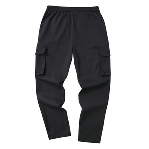 Custom Mens <b>Black</b> Cargo Jogger <b>Pants</b> Mid Waist Drawstring Elastic Multi Pocket Casual Utility Straight Leg <b>Work</b> Trousers Outdoor - Product Image 3