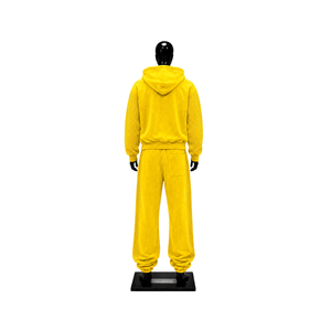 Conjunto Deportivo de Terciopelo Amarillo para Mujer, Sudadera con Cremallera Completa y Pantalones Anchos de Dos Piezas, Ropa Deportiva Informal de Lujo Personalizada - Product Image 2