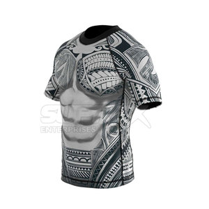 เสื้อรัดกล้ามเนื้อผู้ชาย ผ้าสแปนเด็กซ์ โพลีเอสเตอร์ ดีไซน์ใหม่ ขายดีที่สุด เสื้อรัดกล้ามเนื้อผู้ชายสำหรับ MMA  มีจำหน่าย - Product Image 3