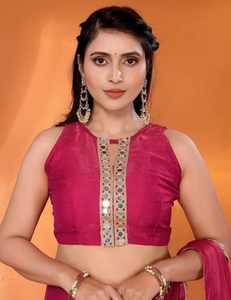 Sari Tradicional KV de Chifón con Adornos al Estilo Bollywood - Product Image 2