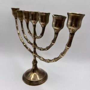 Brass Hanukkah Menorah 9 Branch Candle Holder with brass antique finishing Handmade Metal <b>Candelabra</b> for Home Religious - Product Image 5