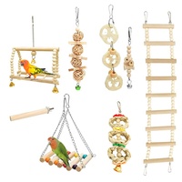 Kit d'échelle suspendue en bois sûr et non toxique pour cage à oiseaux, décoration pour cage à canaris, jouets pour perruches, calopsites et perroquets