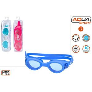 Occhialini da nuoto Aqua Sport blu antiappannamento con protezione UV senza lattice - Product Image 1