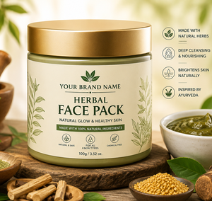 Poudre de masque facial naturel à base de plantes pour éclaircir la peau, contrôler l'acné et nettoyer en profondeur, masque facial ayurvédique biologique, vente en gros - Product Image 3