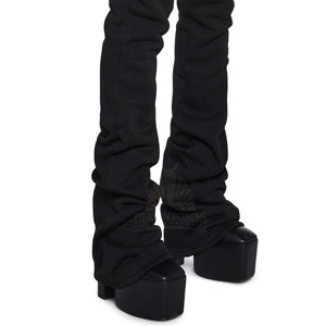 Wholesale 100% Cotton Women <b>Stacked</b> Sweatpants Custom Logo <b>Joggers</b> with Drawstring Casual Streetwear Style For Women - Product Image 4