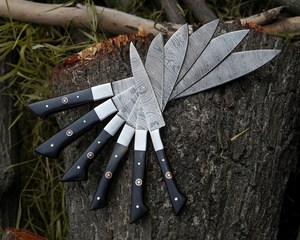 6 Pcs Hand Forged Damascus Steel Full Tang Kitchen <b>Knife</b> Chef <b>Set</b> Ambidextrous Wood Handle 6-7.9 Inches Blade Length OEM - Product Image 1