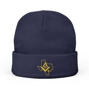 Texas Master Mason Beanie - Gold Square & Compass G Premium Knit <b>Winter</b> <b>Cap</b> - Product Image 5