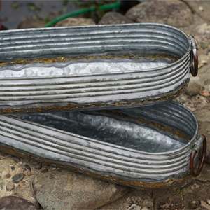 Top Selling Galvanized Metal Antique Natural Finishing Outdoor <b>Plants</b> Care Decorative Planters Oval <b>Large</b> Pots - Product Image 6