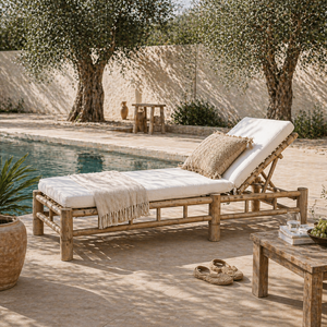Chaise longue en bambou pour l'extérieur, lit de repos naturel relaxant pour piscine, patio, resort, jardin, meubles OEM ODM - Product Image 4