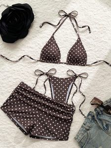 Women's Two Piece <b>Bikini</b> with Shorts Modest Halter Swimsuit Custom Logo Summer Beachwear Comfortable Swimwear Wholesale Supplier - Product Image 3