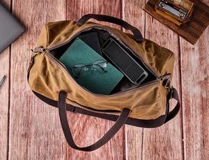 Bolsa de Viaje de Lona y Cuero OEM, Estilo Vintage, Impermeable, para Gimnasio, Deportes, Fin de Semana, LCTB-0006 - Product Image 2