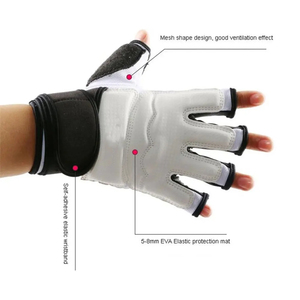 Guantes de Gimnasio Blancos de Medio Dedo, de Cuero PU, con Correa Ajustable para la Muñeca, para Levantamiento de Pesas y Entrenamiento Físico - Product Image 3