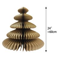 Grand arbre en papier nid d'abeille avec design Art Déco pour la décoration de Noël à la maison, hauteur 24 pouces