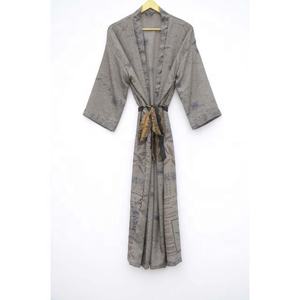Long Maxi Kimono Dress Summer Nightgown for <b>Beach</b> Cover-Up or Bathrobe Elegant Nightwear for Spring - Product Image 1