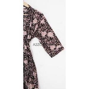 ชุดนอนผู้หญิงผ้าฝ้าย 100% ลายดอกไม้ ชุดเซ็ต ระบายอากาศได้ดี ซักเครื่องได้ ใส่ได้ทุกฤดูใบไม้ร่วง/ฤดูหนาว/ฤดูใบไม้ผลิ/ฤดูร้อน คอวี - Product Image 3