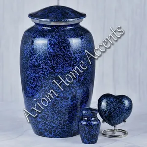 Urne funéraire en aluminium à motif floral artisanal pour des commémorations élégantes afin d'honorer les êtres chers par Axiom Home Accents - Product Image 5