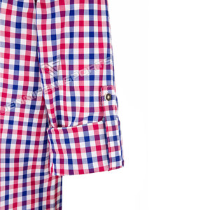 Camisa informal de manga larga para hombre, personalizable OEM, a cuadros, tradicional bávara, con doble botonadura y cuello vuelto, 100% algodón - Product Image 3