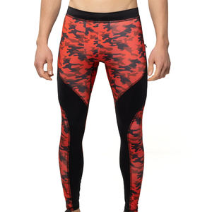 Leggings de compression pour hommes, coupe ajustée, taille élastique, sublimation, vêtements de sport, fitness, gym, spandex, polyester, logo personnalisé, OEM, sport - Product Image 1